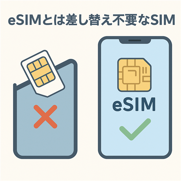 eSIMとSIMカードの違いの説明