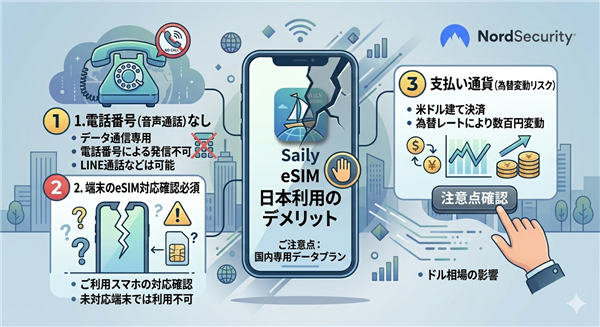 Sailyを日本で使う際の注意点・デメリット
